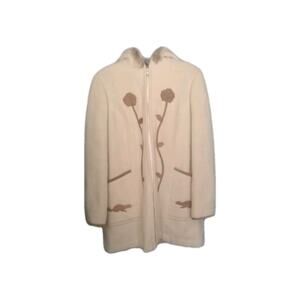 VTG Women's Subzero Pure Virgin Wool Winter Jacket L Fur Hood Flannel Outdoor